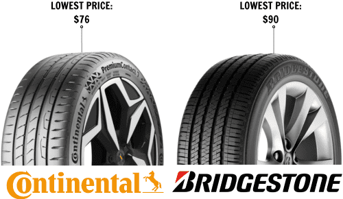 Price-of-continental-vs-bridgestone-tires